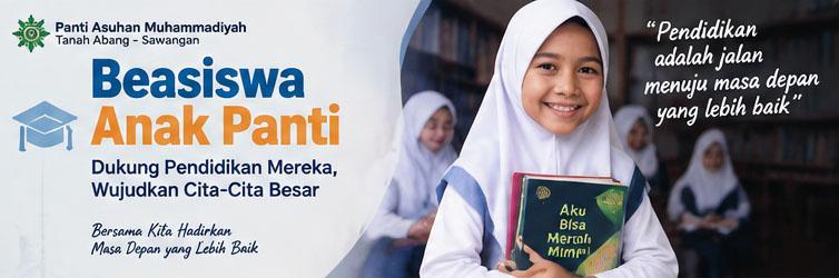 Banner program Beasiswa Harapan Anak Panti Bantu Mereka Tetap Sekolah dan Menggapai Cita-Cita