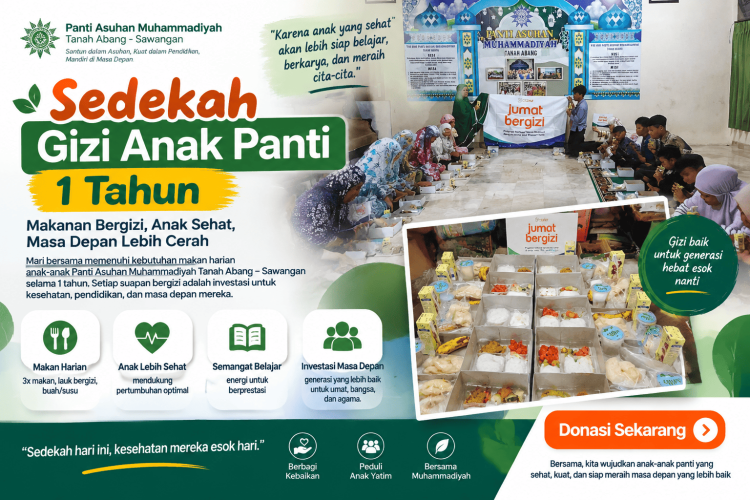 Banner program Sedekah Gizi 1 Tahun Pastikan Anak Panti Tumbuh Sehat dan Berprestasi