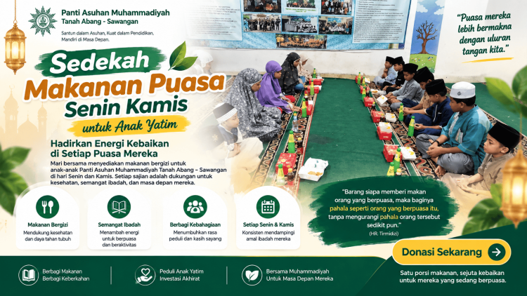 Banner program Sedekah Makanan Puasa Senin-Kamis untuk Anak Yatim 