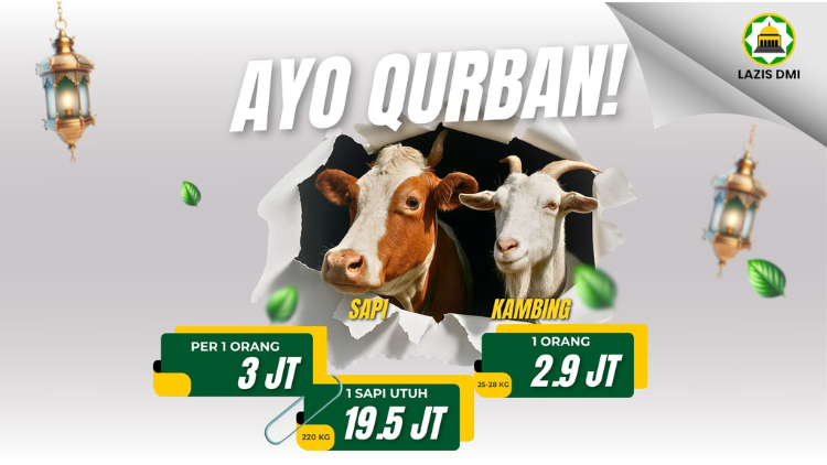 Banner program Ayo Qurban Sapi bersama LAZIS DMI