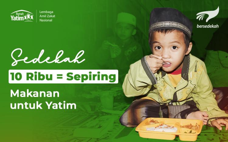 Banner program Sedekah 10 Ribu Hadirkan Sepiring Nasi untuk Yatim