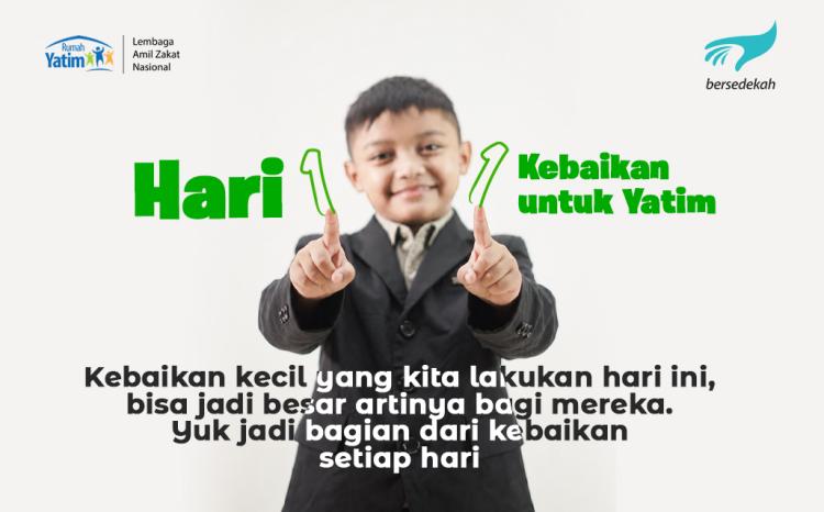 Banner program 1 Hari 1 Kebaikan untuk Yatim di Muharram