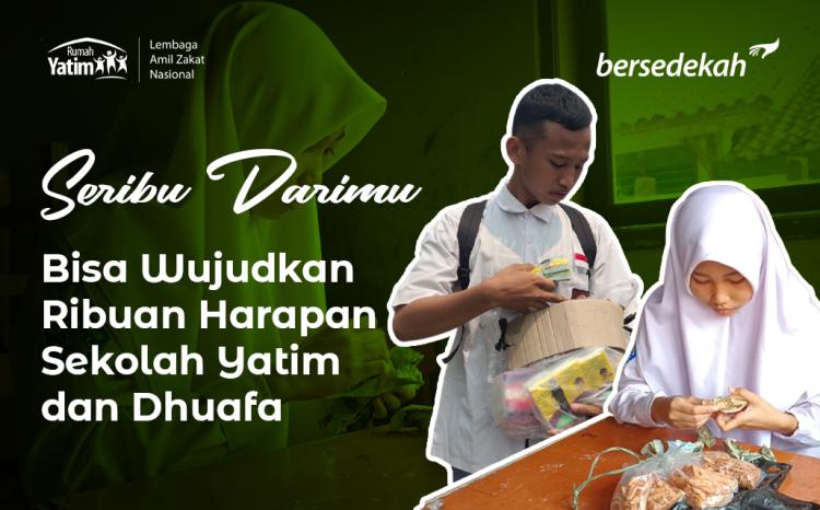 Banner program Berikan Pendidikan Untuk Anak Yatim Bisa Terus Sekolah