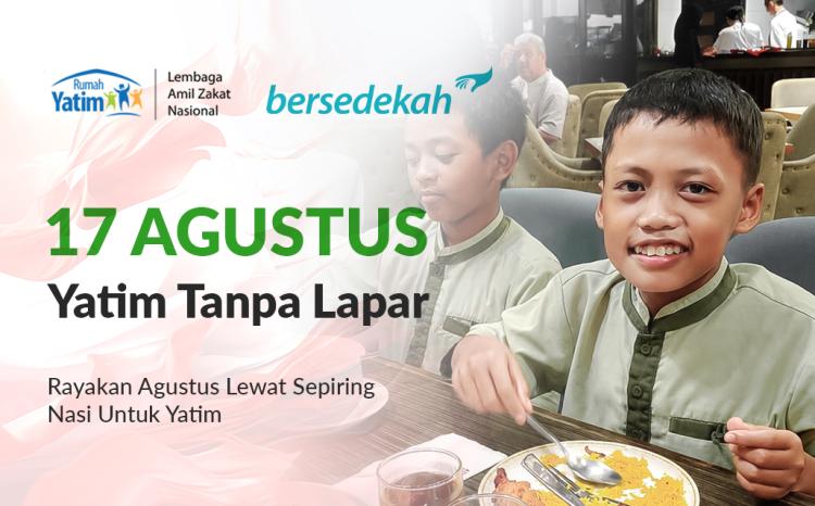 Banner program Rayakan Agustus Lewat Sepiring Nasi Untuk Yatim
