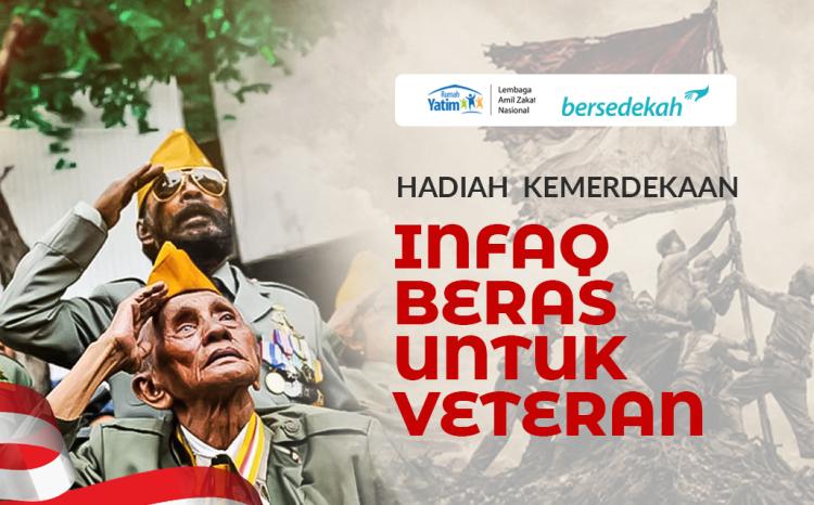 Banner program Hadiah Kemerdekaan  Infaq Beras Untuk Veteran