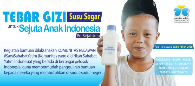 Gambar banner Program Tebar Gizi Susu Segar Untuk Sejuta Anak Yatim dan Dhuafa Indonesia