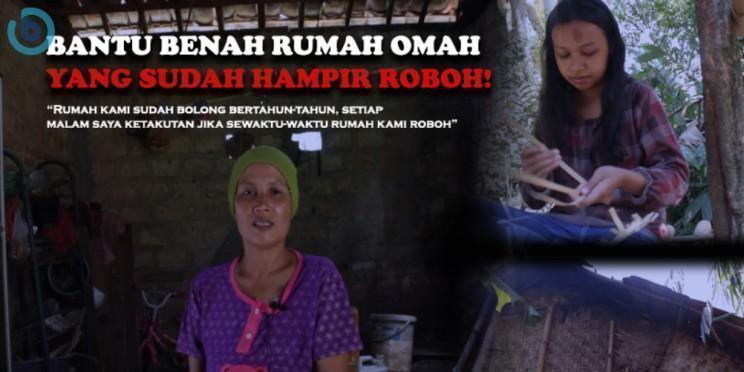 Banner program BANTU BENAH RUMAH OMAH, YANG SUDAH HAMPIR ROBOH