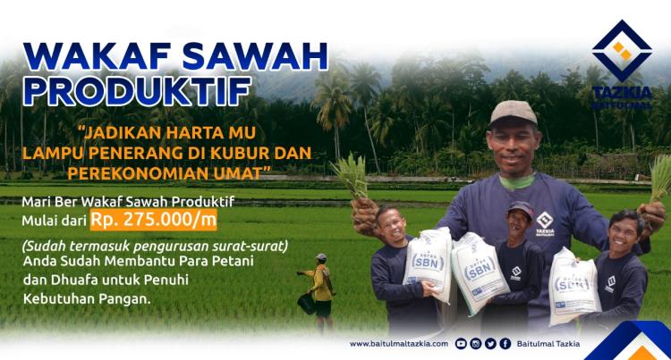 Banner program Wakaf Sawah Produktif