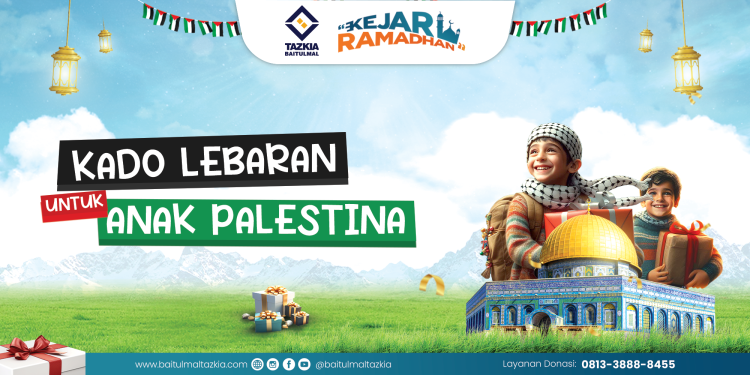 Banner program Berikan Kado Lebaran untuk Anak-Anak Palestina