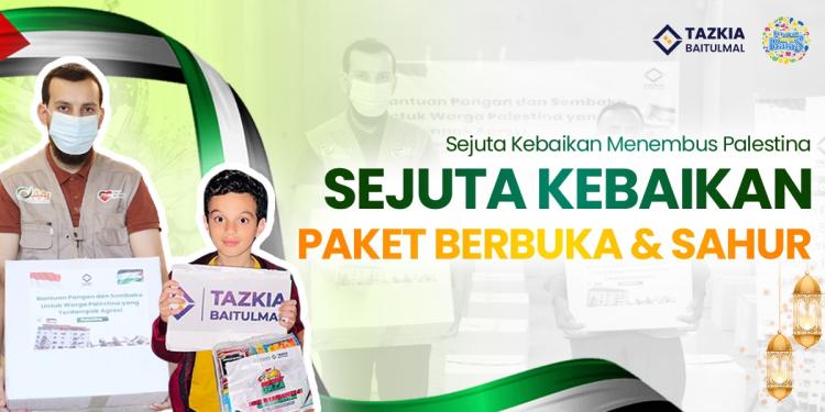 Banner program Berikan Sejuta Kebaikan dengan Paket Berbuka dan Sahur untuk Saudara Kita di Palestina
