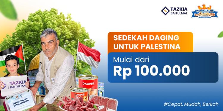 Banner program Mari Sedekah Daging untuk Palestina