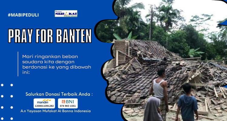 Banner program MABI PEDULI DARURAT 6.7 SR Guncang Banten, Ayoo Bantu Mereka