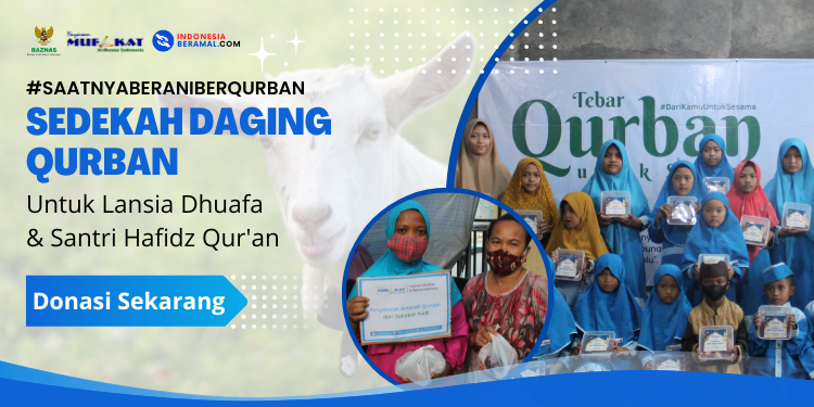 Banner program Sedekah Daging Qurban Untuk Lansia Dhuafa Dan Hafiz Quran