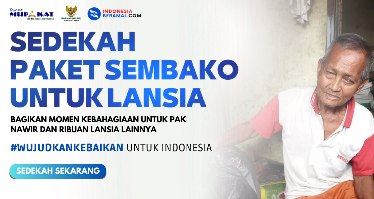 Banner program Sedekah Sembako untuk Lansia