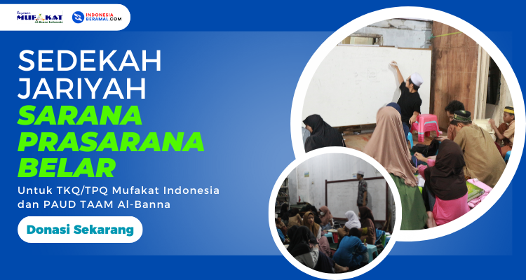 Banner program Sedekah Jariyah Sarana Prasarana Belajar Santri