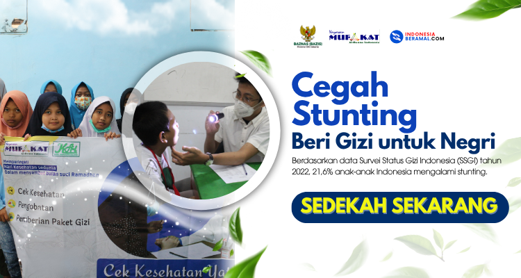 Banner program Cegah Stunting, Beri Gizi untuk Negri