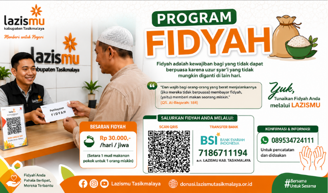 Banner program Bayar Hutang Puasa Dengan Fidyah Untuk Fakir Miskin