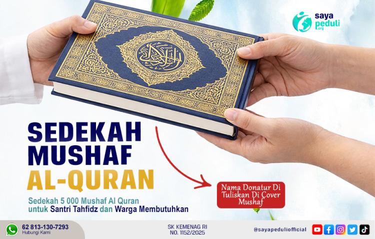 Gambar banner Sedekah Mushaf Al Quran Untuk Tahfidz dan Warga Yang Membutuhkan