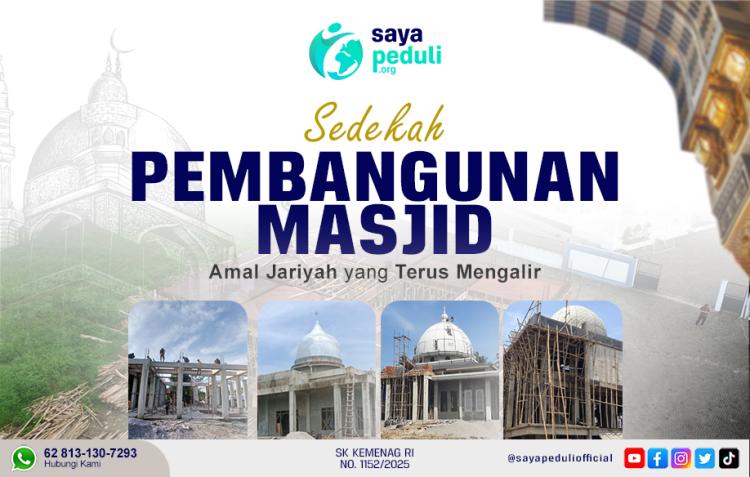 Banner program Sedekah Pembangunan Masjid Amal Jariyah Yang Tak Pernah Putus