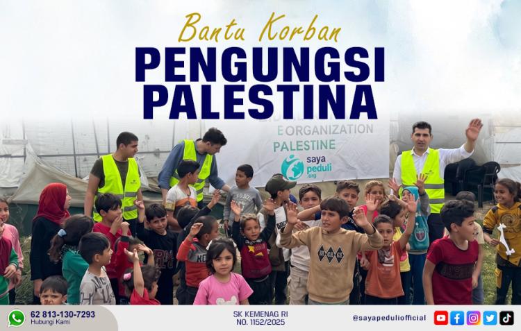 Banner program Hadirkan Kepedulian Untuk Pengungsi Palestina