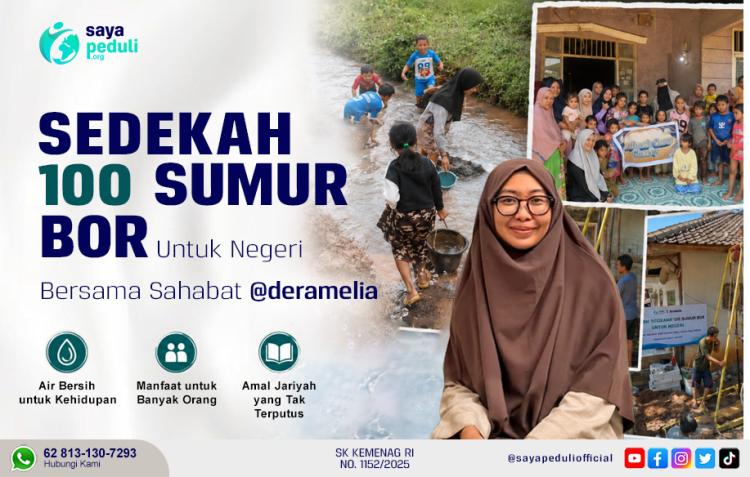 Banner program Sedekah Jariyah 100 Sumur Bor Untuk Negeri