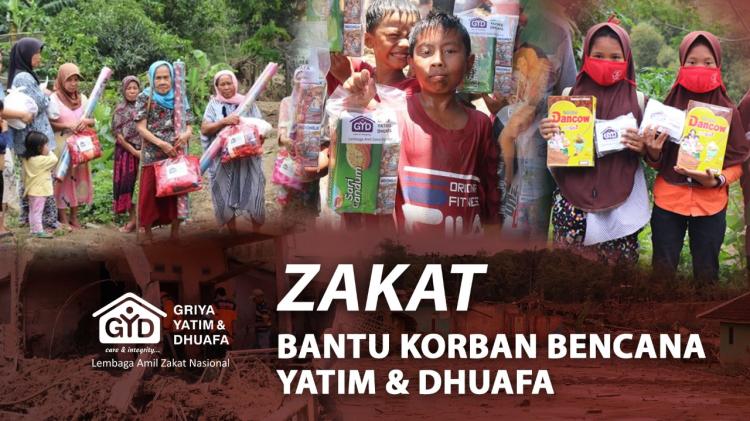 Banner program Zakat Untuk Yatim  Dhuafa Korban Bencana