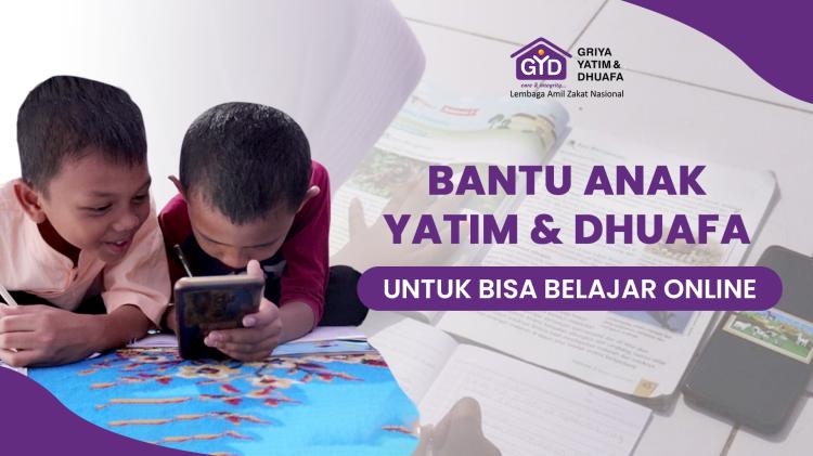 Banner program Bantu Ratusan Anak Yatim dan Dhuafa Bisa Belajar Online
