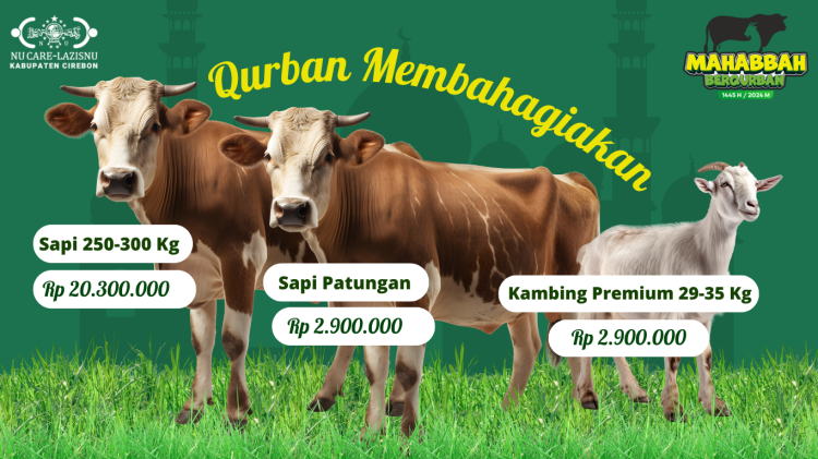 Banner program Yuk, Qurban Bersama LAZISNU Kabupaten Cirebon