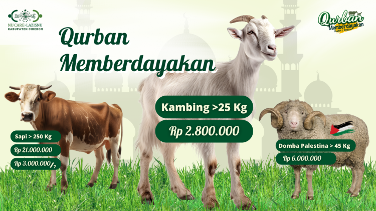 Banner program Yuk, Qurban Bersama LAZISNU Kabupaten Cirebon