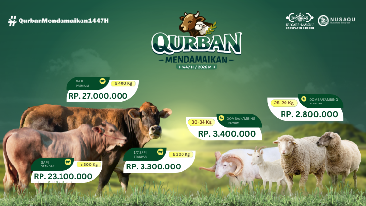 Banner program Yuk, Qurban Bersama LAZISNU Kabupaten Cirebon