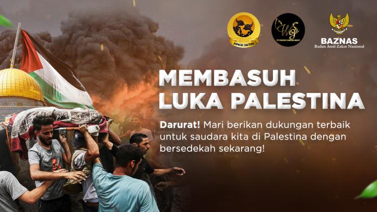 Banner program BAZNAS X PPKSI JATIM PEDULI PALESTINA