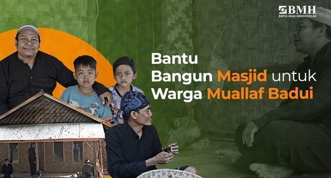 Gambar banner Masjid Pertama Muallaf Suku Badui Gambar banner Masjid Pertama Muallaf Suku Badui