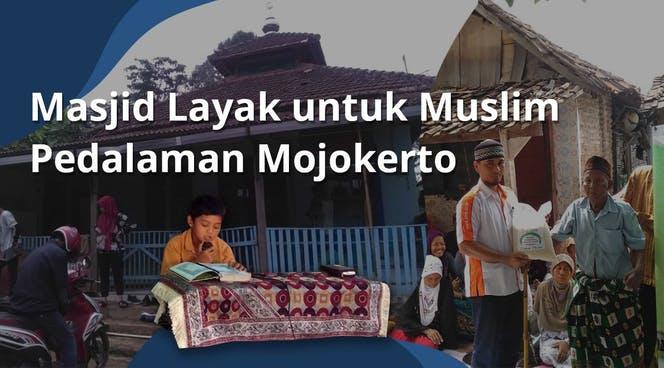 Banner program Bangun Kembali Masjid Pedalaman Mojokerto