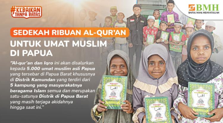 Gambar banner Sedekah Ribuan Al-Quran Tuk Umat Muslim di Papua