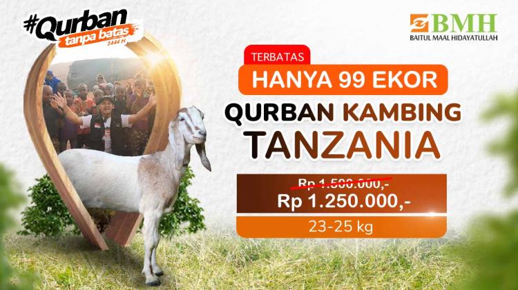 Banner program Qurban Kambing di Tanzania Afrika