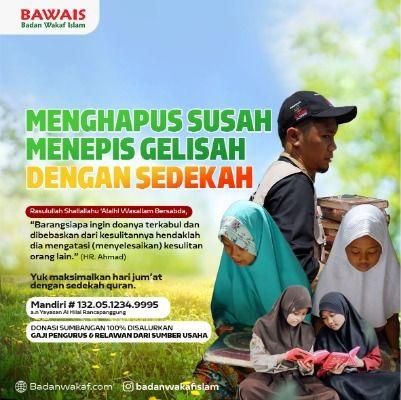 Banner program MARI SEGERAKAN NIAT BAIK SAHABAT UNTUK SEDEKAH JUMAT DENGAN WAKAF AL-QURAN