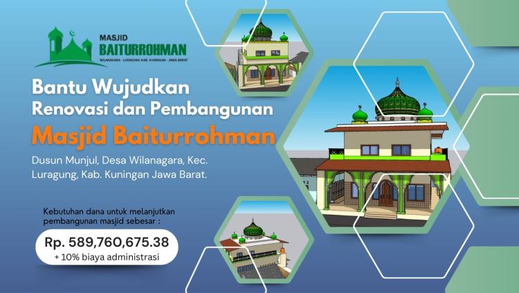Banner program Bantu Wujudkan Renovasi dan Pembangunan Masjid Baiturrohman