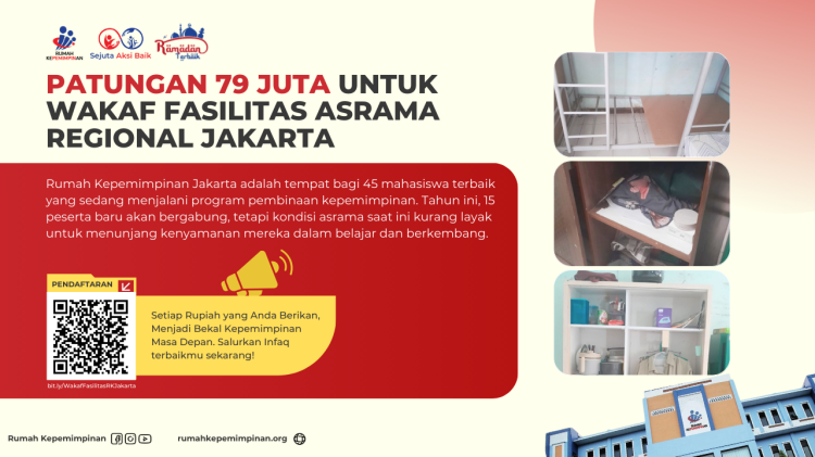 Gambar banner Patungan 79 Juta untuk Wakaf Fasilitas Asrama Regional Jakarta