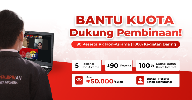 Banner program Infaq Kuota Pembinaan Rumah Kepemimpinan