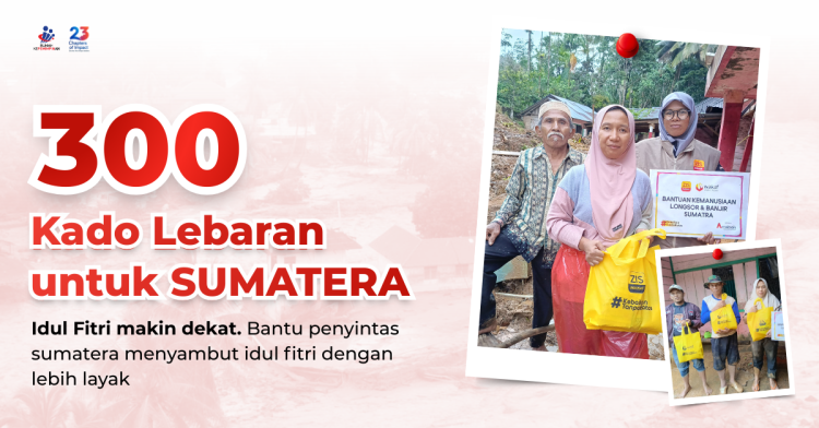 Banner program 300 Kado Lebaran untuk Sumatera