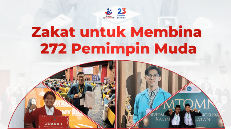 Banner program Salurkan Zakat, Dukung Pemimpin Muda Bertumbuh