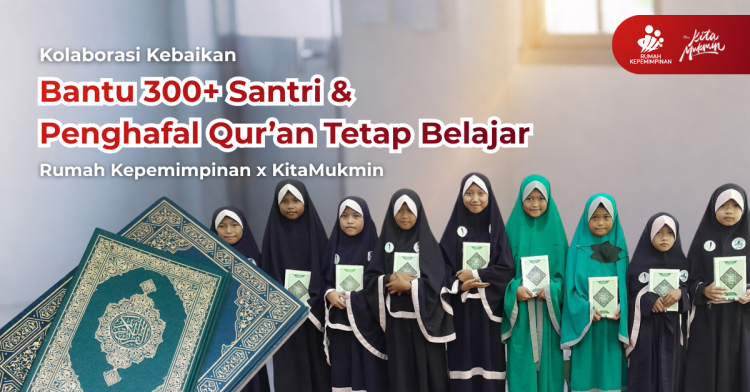 Banner program Bantu 300 Santri  Penghafal Quran Tetap Belajar