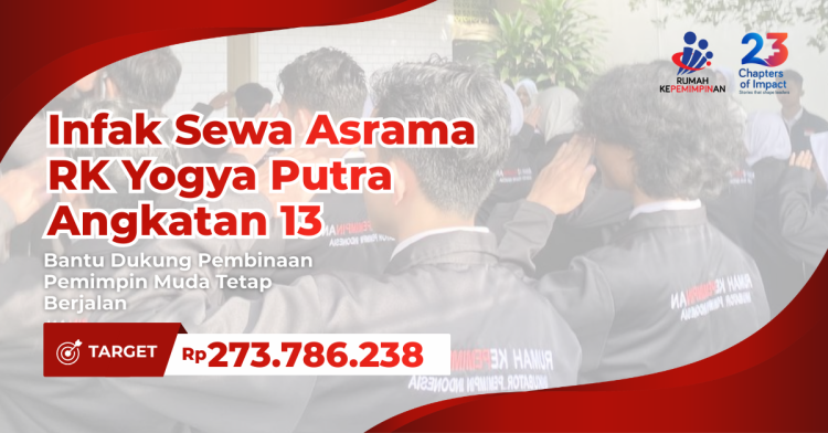 Banner program Infak Sewa Asrama RK Yogya Putra Angkatan 13