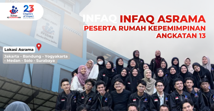 Banner program Infaq Asrama Rumah Kepemimpinan Angkatan 13