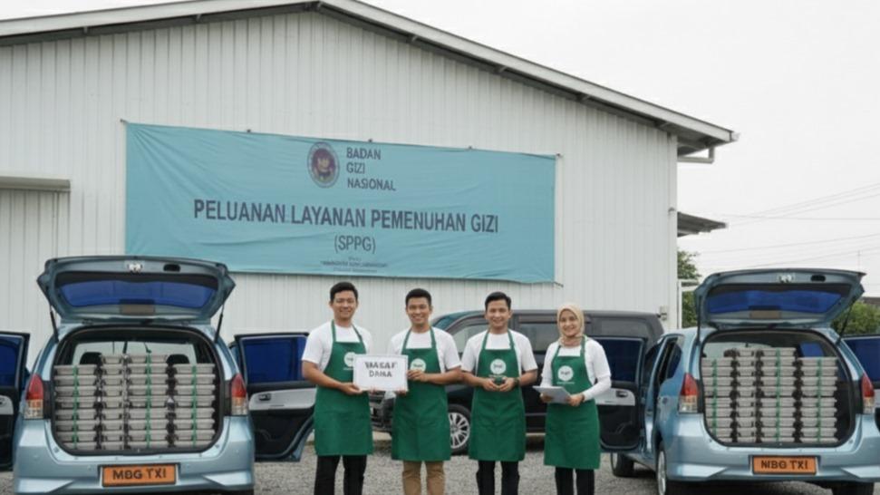 Banner program TAHAP 1 - Wakaf Dana Berjangka untuk Kendaraan Logistik Dapur MBG Modifikasi dari Unit Bekas Taksi