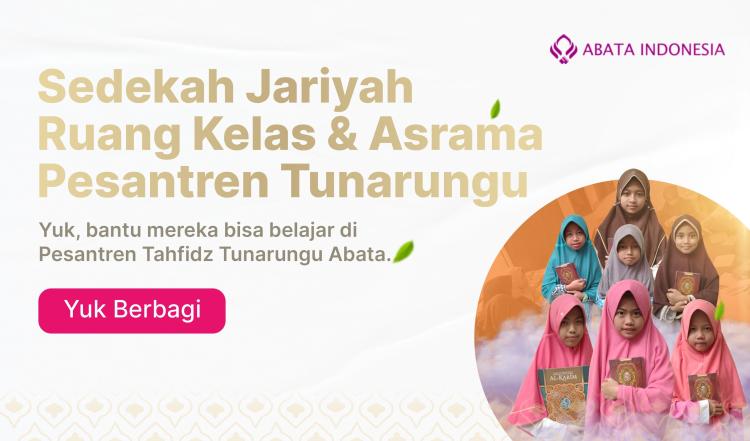 Banner program URGENT Patungan 100.000 Sedekah Jariyah Bangun Ruang Kelas Santri Tunarungu