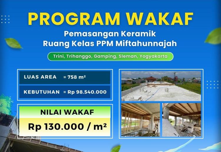 Banner program Program Wakaf Pemasangan Keramik Ruang Kelas