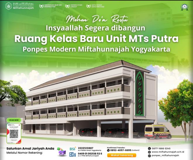Banner program Ruang Kelas Baru Unit Mts Putra 