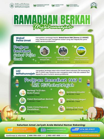 Banner program Ramadhan Berkah Bersama Miftahunnajah 1447 H