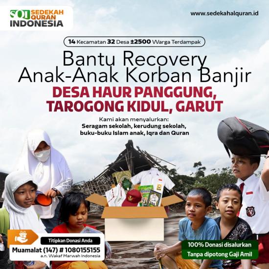 Banner program Bantu Pulihkan Anak - Anak Korban Banjir di Garut